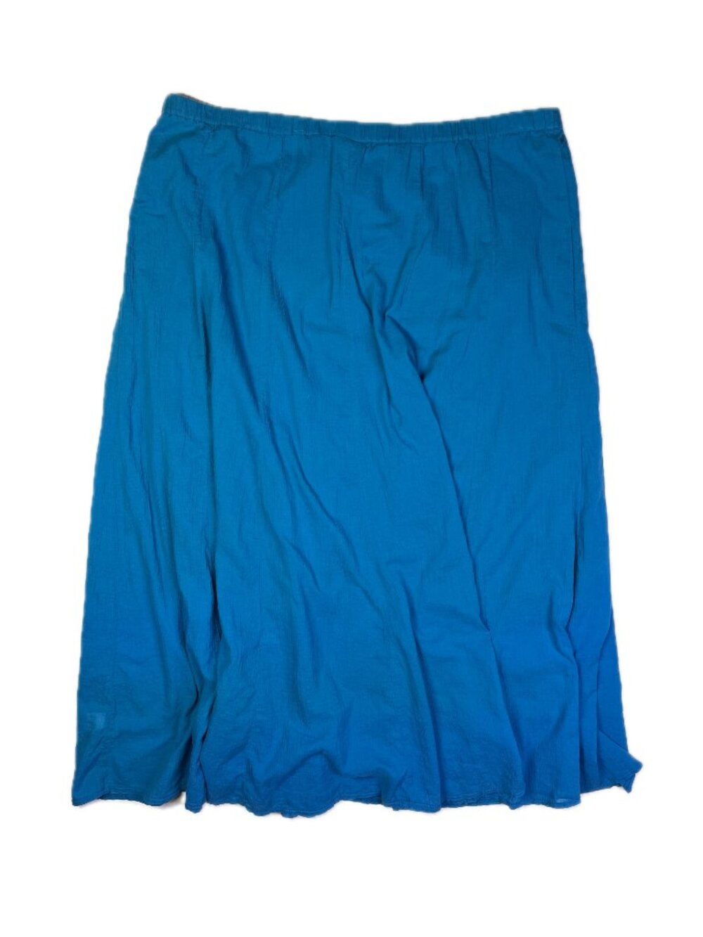 J. Jill Size L Teal Blue Pull-On Cotton Skirt Lined